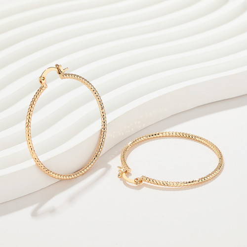 HD Fashion Custom 18k Gold Jewelry wholesale Gold Hoop pendientes