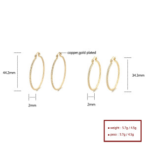 HD Fashion Custom 18k Gold Jewelry wholesale Gold Hoop pendientes