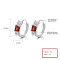 Minimalist Ins Style Fashion Jewelry Red Zircon Sterling Silver 925 Huggie Hoop Earrings