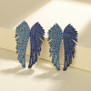 Heng Dian Wholesale New Arrival Blue Wind Pattern Classic Vintage Fashion Jewelry Stud Earrings