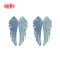 925 Sterling Silver Cubic Zirconia Blue Wind Pattern Classic Vintage Fashion Jewelry Stud Earrings