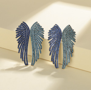 925 cubo de plata esterlina Zirconia azul patrón de viento clásico retro joyas de moda pendientes