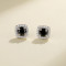 925 Sterling Cubic Zirconia Silver Square Appeal Solid Vintage Sterling Silver Stud Earrings