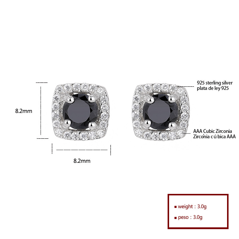 Shine Bright with Our 925 Silver Square Stud Earrings