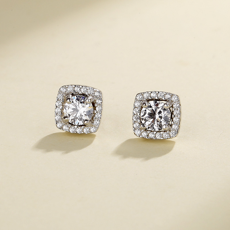 Shine Bright with Our 925 Silver Square Stud Earrings