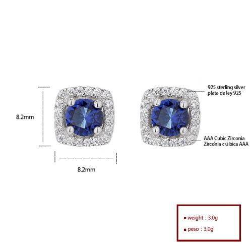 Hot Sale Fine Jewelry For Ladies 925 Sterling Silver Cubic Zirconia Statement Earrings