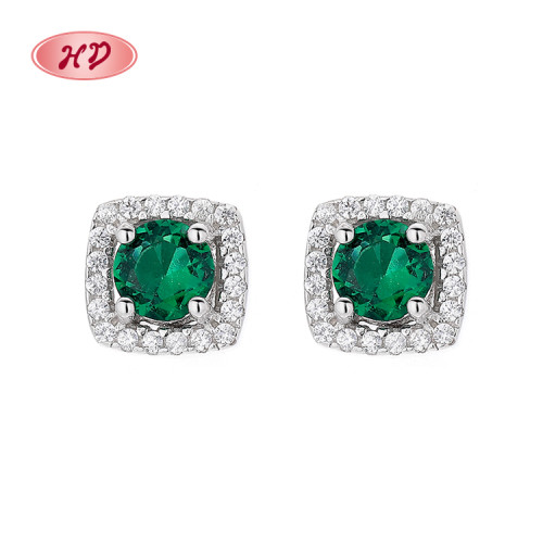 Hengdian Wholesale Fahsion Jewelry For Ladies Cubic Zirconia 925 Silver Custom Stud Earrings