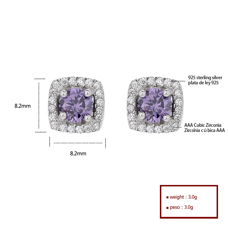 Shine Bright with Our 925 Silver Square Stud Earrings