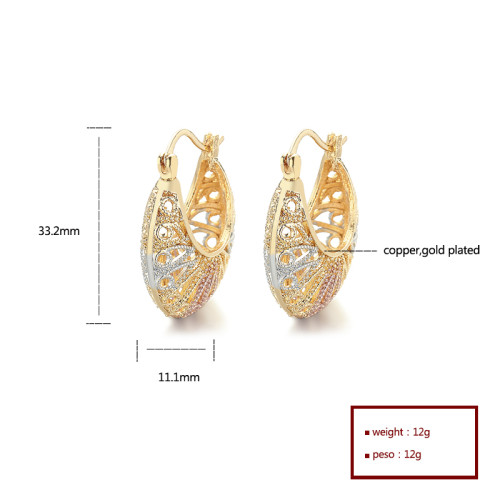 Pendientes de joyería de moda al por mayor con accesorios HD personalizados en oro laminado de 18k