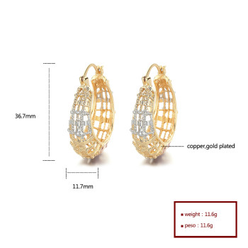 Fashion Hoop Earings Hd Custom Made Fine Jewelry Wholesale 18K Gold Plated Earring