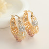 18k Gold Jewelry Wholesale Hollow Out Unique 18K Gold Jewelry Wholesale Fine Hoop Earrings