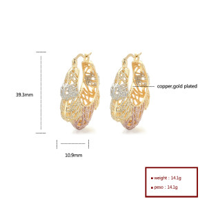 Aro de pendientes exquisitos al por mayor de joyas de oro huecas y únicas de 18 k