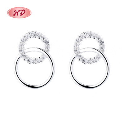 Hengdian Wholesale Fine Jewelry 925 Sterling Silver Circle Hoop Earrings Women