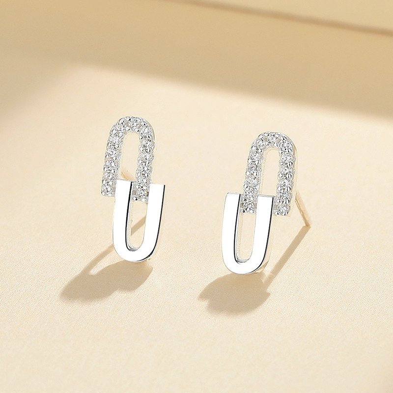 Wholesale 925 Silver U-Shaped Hoop Earrings