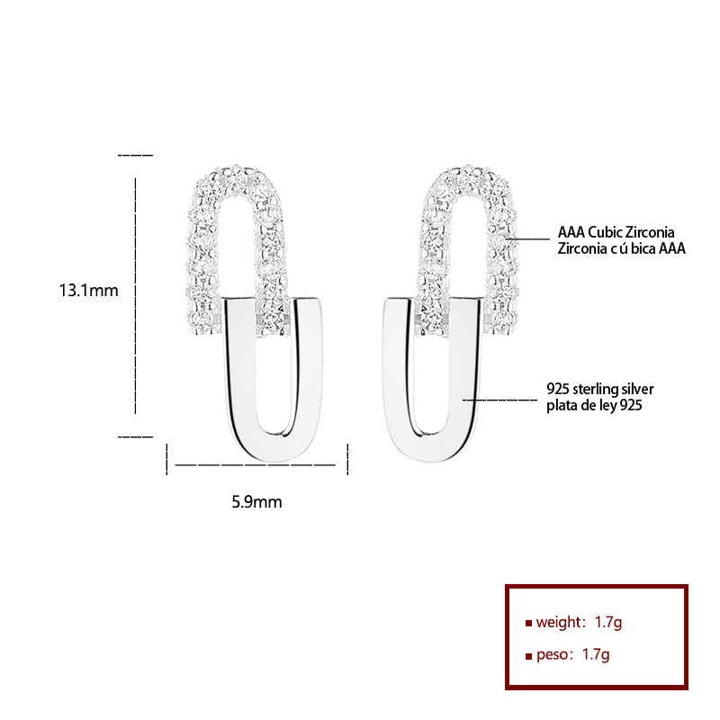 Elegante susurro: pendientes en forma de u de plata 925 al por mayor