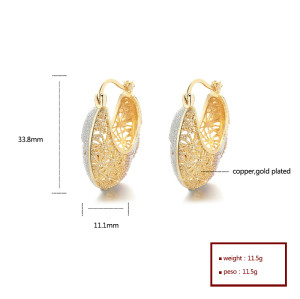 Vintage Style Jewelry Wholesale New Arrival Unique Hollow Out Statement Hoop Earings Gold