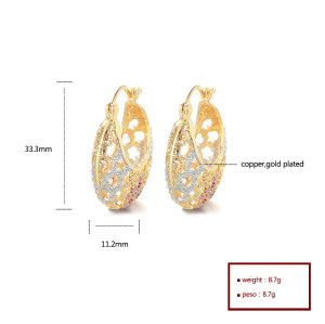 Fine Jewelry Minimalism Carving Patterns Wedding For Women Fashion Hoop Earrings