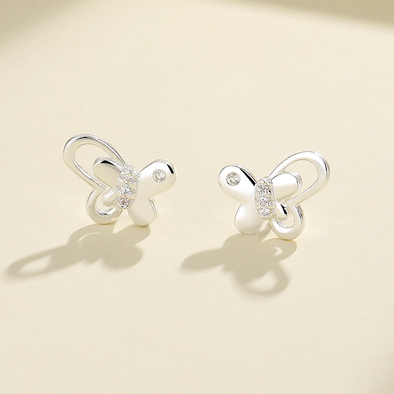 Wholesale 925 Silver Butterfly Stud Earrings