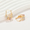 18k Gold Jewelry Wholesale Hollow Out Design Irregular Hoop Earrings For Women