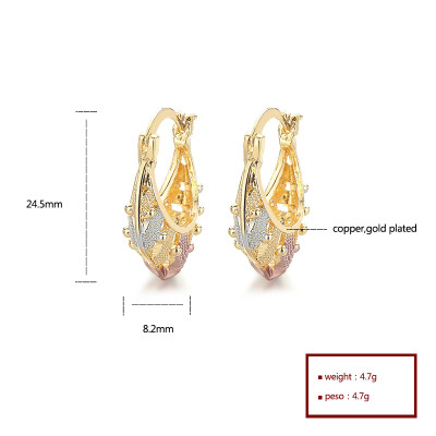 18k Gold Jewelry Wholesale Hollow Out Design Irregular Hoop Earrings For Women