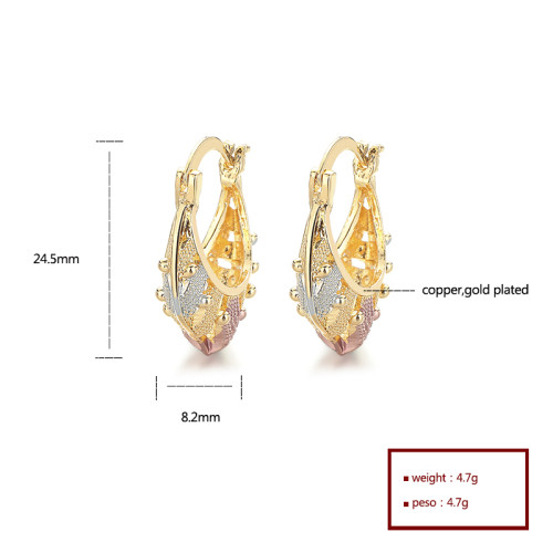 18k Gold Jewelry Wholesale Hollow Out Design Irregular Hoop Earrings For Women