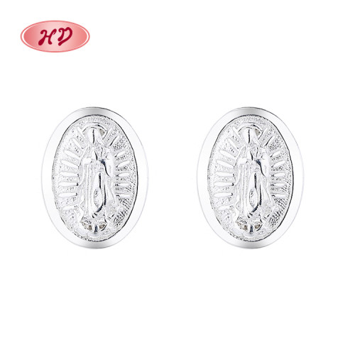 Hengdian wholesale popular minimalista Zirconia cúbica religión 925 pendientes de plata