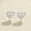 Fine Jewlery For Ladies Cubic Zirconia Diamond Pattern 925 Custom Stud Earrings