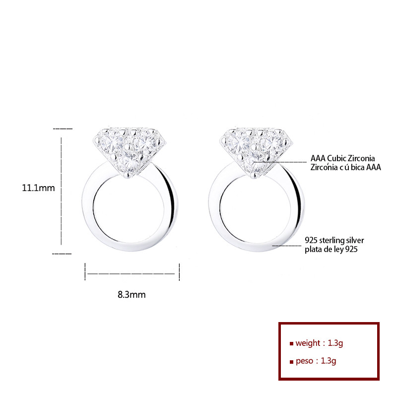 Wholesale S925 Silver Ring Pattern Earrings