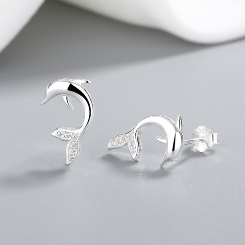 Animal Shaped 925 Pound Silver Statement Hoop Women'S Luxury Earrings