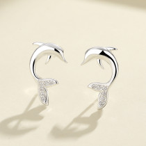 Animal Shaped 925 Pound Silver Statement Hoop Women'S Luxury Earrings