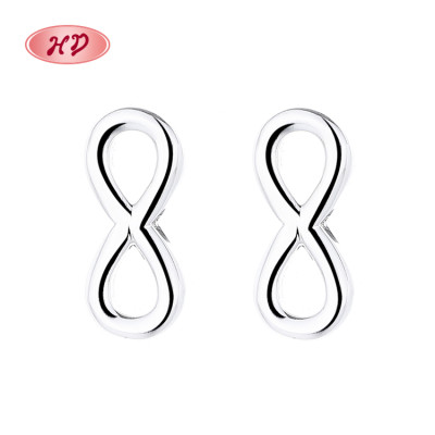 Vintage Style Fine Jewelry For Wome 8 Shaped Silver Earrings 925 Sterling
