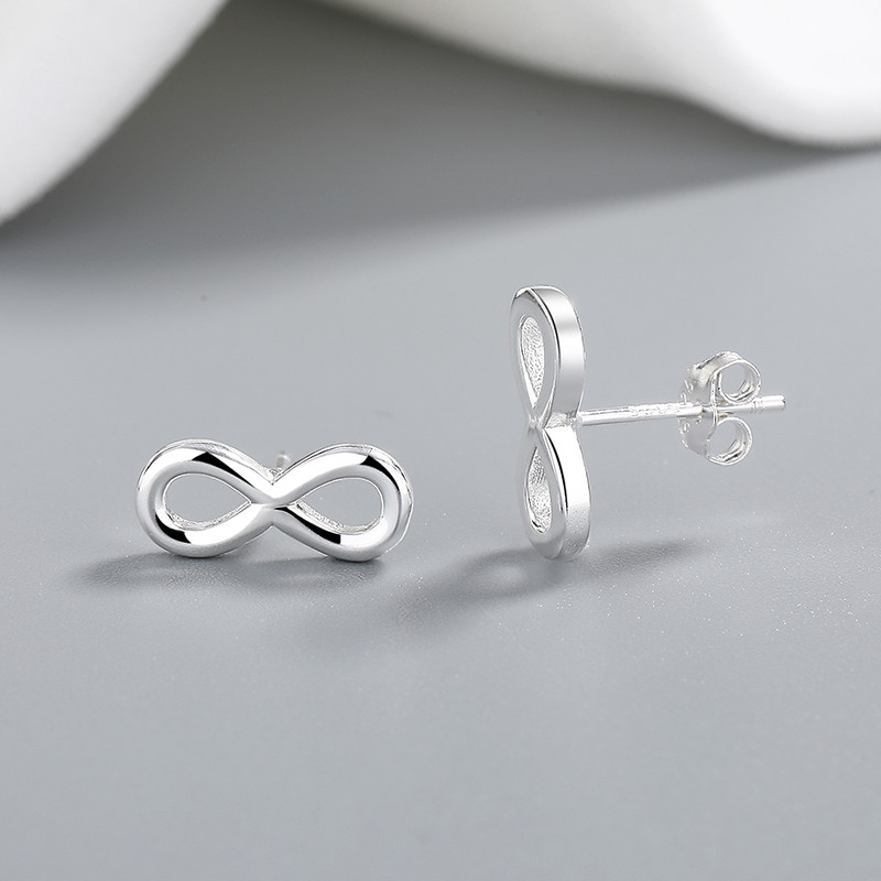 S925 Silver Number Eight Stud Earrings