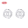 Fine Jewelry Cc Shaped 925 Sterling Silver Cubic Zirconia Jewelry For Women