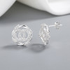 Fine Jewelry Cc Shaped 925 Sterling Silver Cubic Zirconia Jewelry For Women