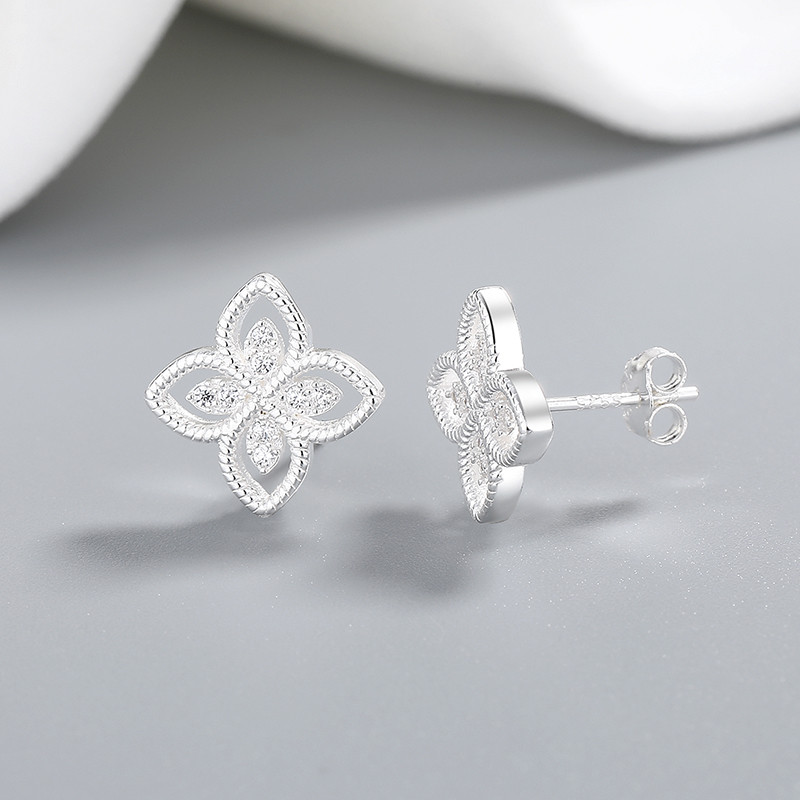 925 Silver Flower Stud Earrings