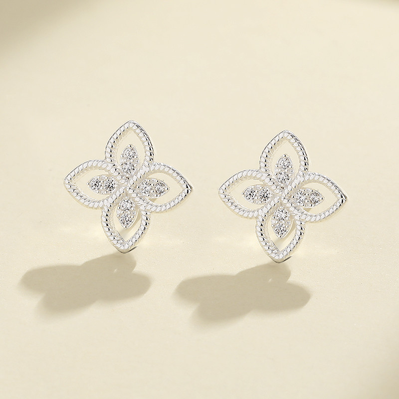 925 Silver Flower Stud Earrings