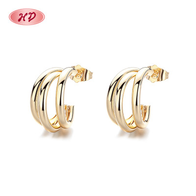 aros y accesorios por mayor  Joyas de alta costura de mujer de estilo retro, pendientes de oro 18k