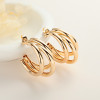 Geometric Earrings 18k Gold Jewelry Wholesale Matte Waterproof Women'S Earrings