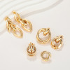 Brass Classic Hollow Mini Knot Earrings 18K Gold Plated Copper Jewelry Fashion Hoop Earings