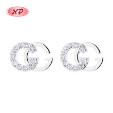 Custom Cc Pattern Cubic Zirconia Wholesale Designer Inspired Custom Stud Earrings