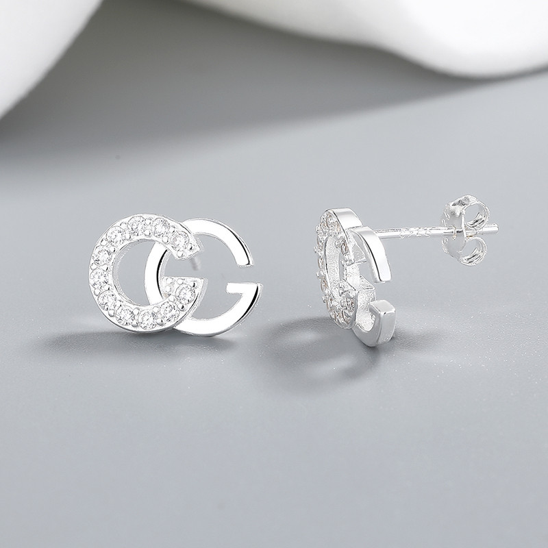 Radiant S925 Silver CC Stud Earrings