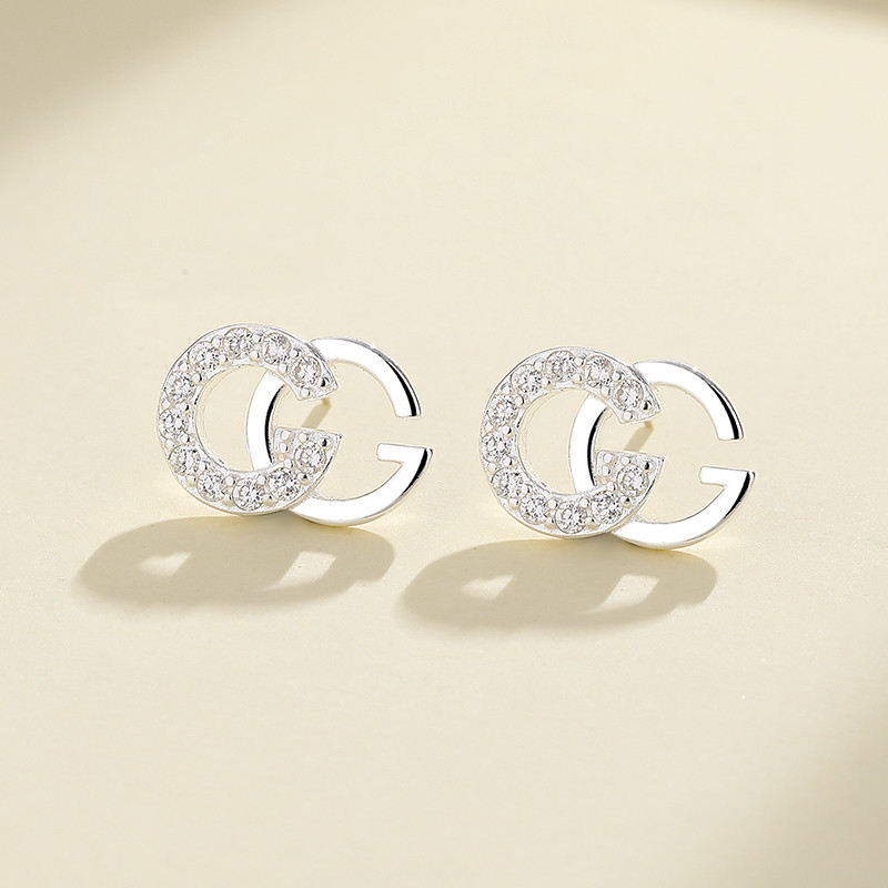 Radiant S925 Silver CC Stud Earrings