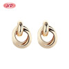 Fashion Jewelry Wholesale Trendy Accessories 18K Gold-Plated Geometric Circular Earrings