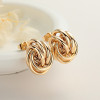 Brass Twisted Earrings Solid Color Earrings For Women'S Daily Wear Fashion Jewelry Wholesale