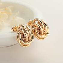 Brass Twisted Earrings Solid Color Earrings For Women'S Daily Wear Fashion Jewelry Wholesale
