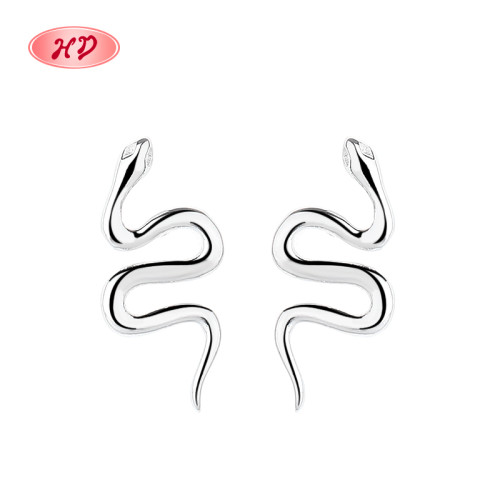 Hot Sale  925 Sterling Silver Special Wholesale Waterproof Cute Animal Snake Women's Stud Earrings