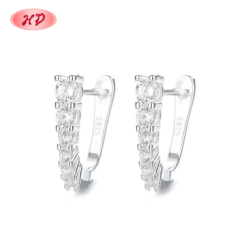 Cz S925 Sterling Silver Personalized Multifunctional Female Huggies Custom Stud Earrings