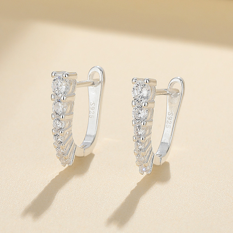 Radiant 925 Sterling Silver Cubic Zirconia Stud Earrings