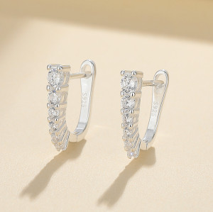 Cz S925 Sterling Silver Personalized Multifunctional Female Huggies Custom Stud Earrings