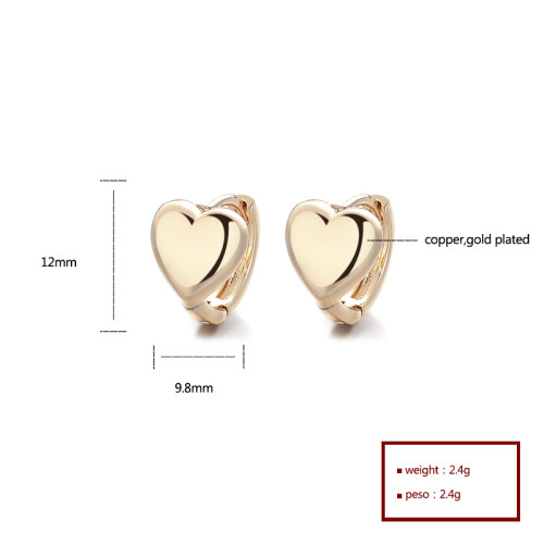 Pendientes a granel Lujoso pendiente en forma de corazón de joyería dorada de 18k